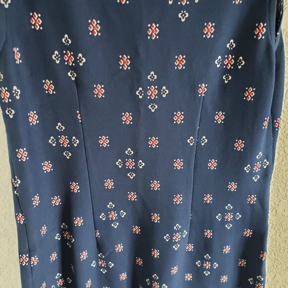 Talbot's Woman's Size XS Cotton Stretch knit Sun dress Red White Blue Sleeveless - Picture 3 of 6